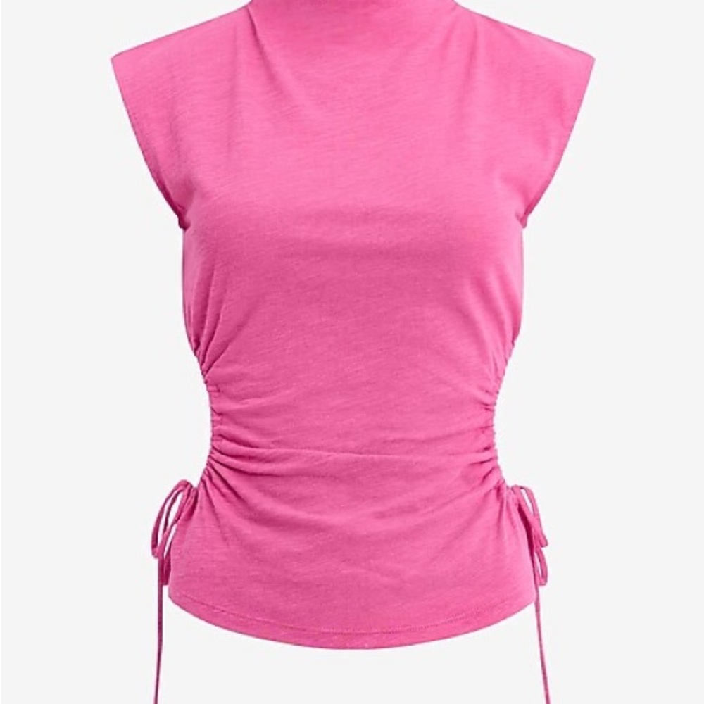 Express Pink Ruched Side Tie Tank Top
